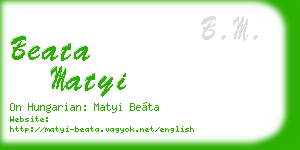 beata matyi business card